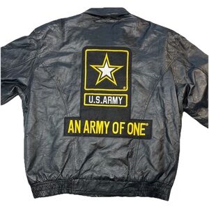 VINTAGE US ARMY LEATHER Bomber JACKET MENS Large Runs Larger See Measure Pics